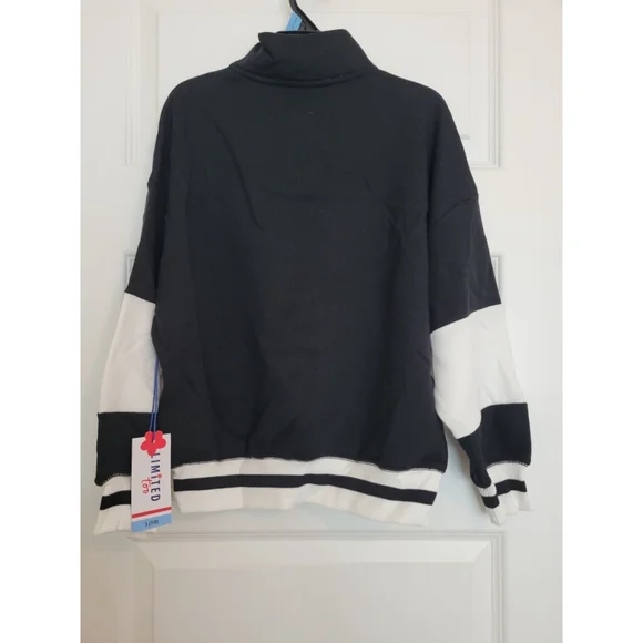 Girls Limited Too Sweatshirt Size S 7/8 Black & White Pullover 1/4 ZIP Paris NWT - Picture 2 of 4